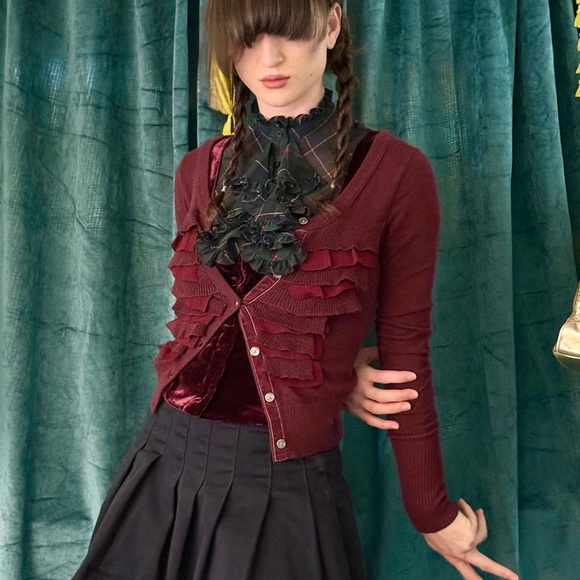 🪅Ralph Lauren Gorgeous Plaid Ruffle Collar Blouse🪅 - Picture 8 of 9